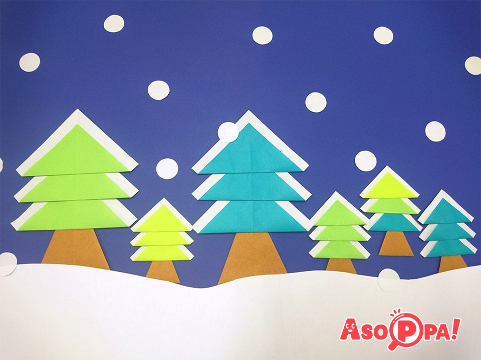 【クリスマス】簡単にできる！雪をかぶったもみの木（クリスマスツリー）の作り方・折り方はこちら⇒<a href='/asopparecipe/makes/6508149/' target='blank' style='color:#0092C4;'>ID:6508149</a> 