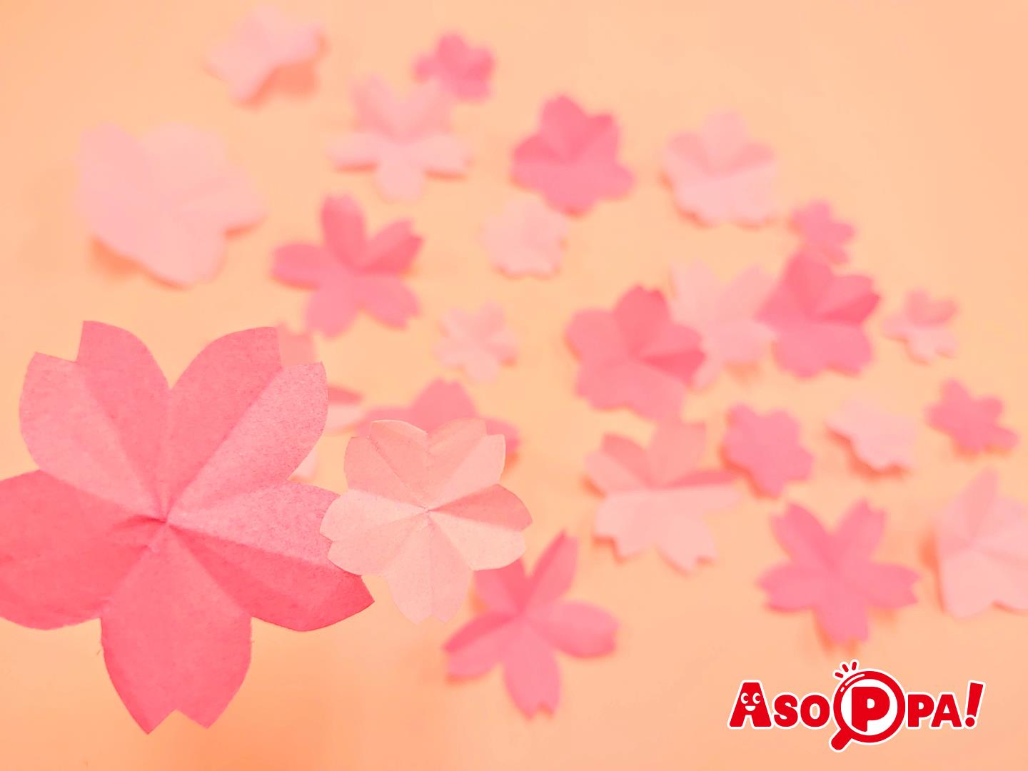 おりがみで簡単！桜の花びらの作り方・切り方（５枚弁）-折り紙